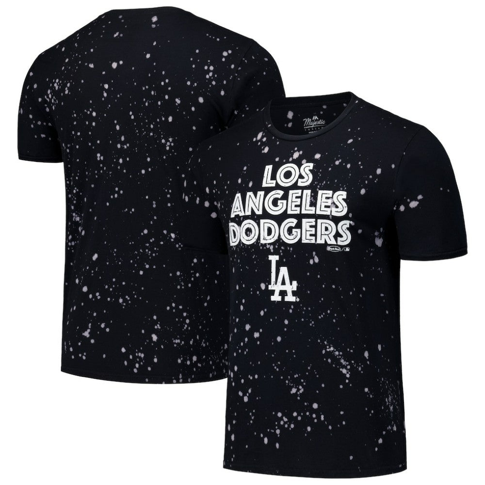 Los Angeles Dodgers Majestic Threads Splatter T-Shirt Black/White