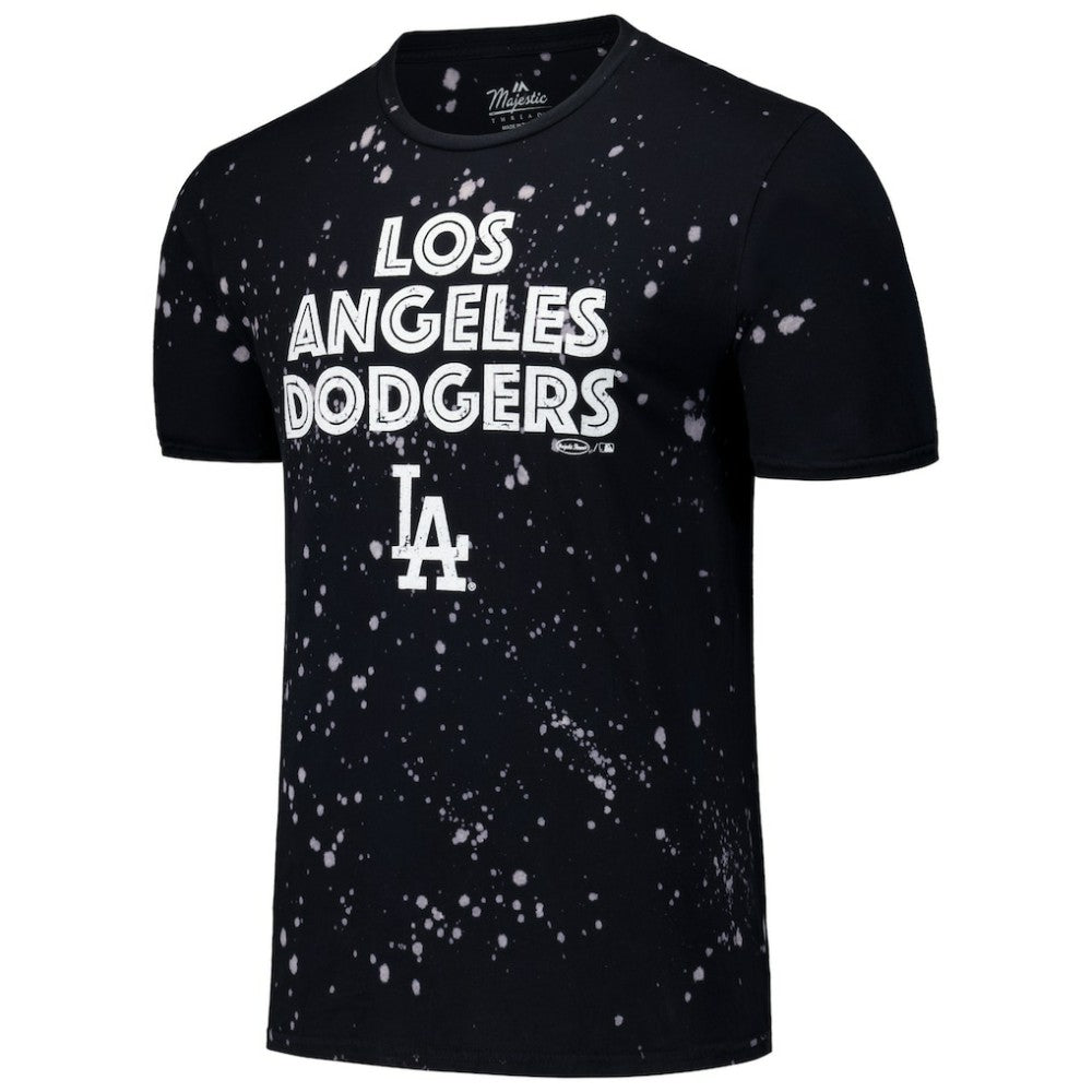 Los Angeles Dodgers Majestic Threads Splatter T-Shirt Black/White