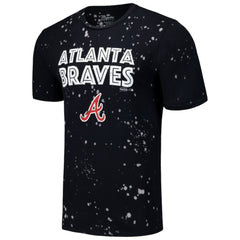 Atlanta Braves Majestic Threads Splatter T-Shirt Black/White