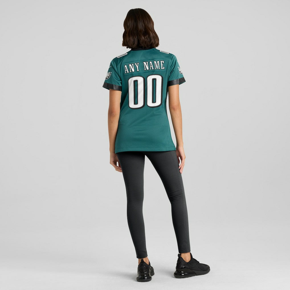 Philadelphia Eagles Women's Custom Game Jersey - Midnight Green