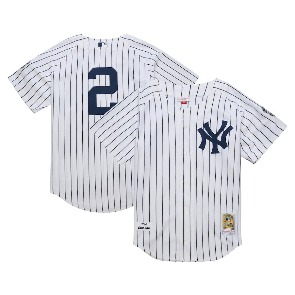 Derek Jeter New York Yankees 2014 Cooperstown Collection Authentic Throwback Jersey White | Mitchell & Ness