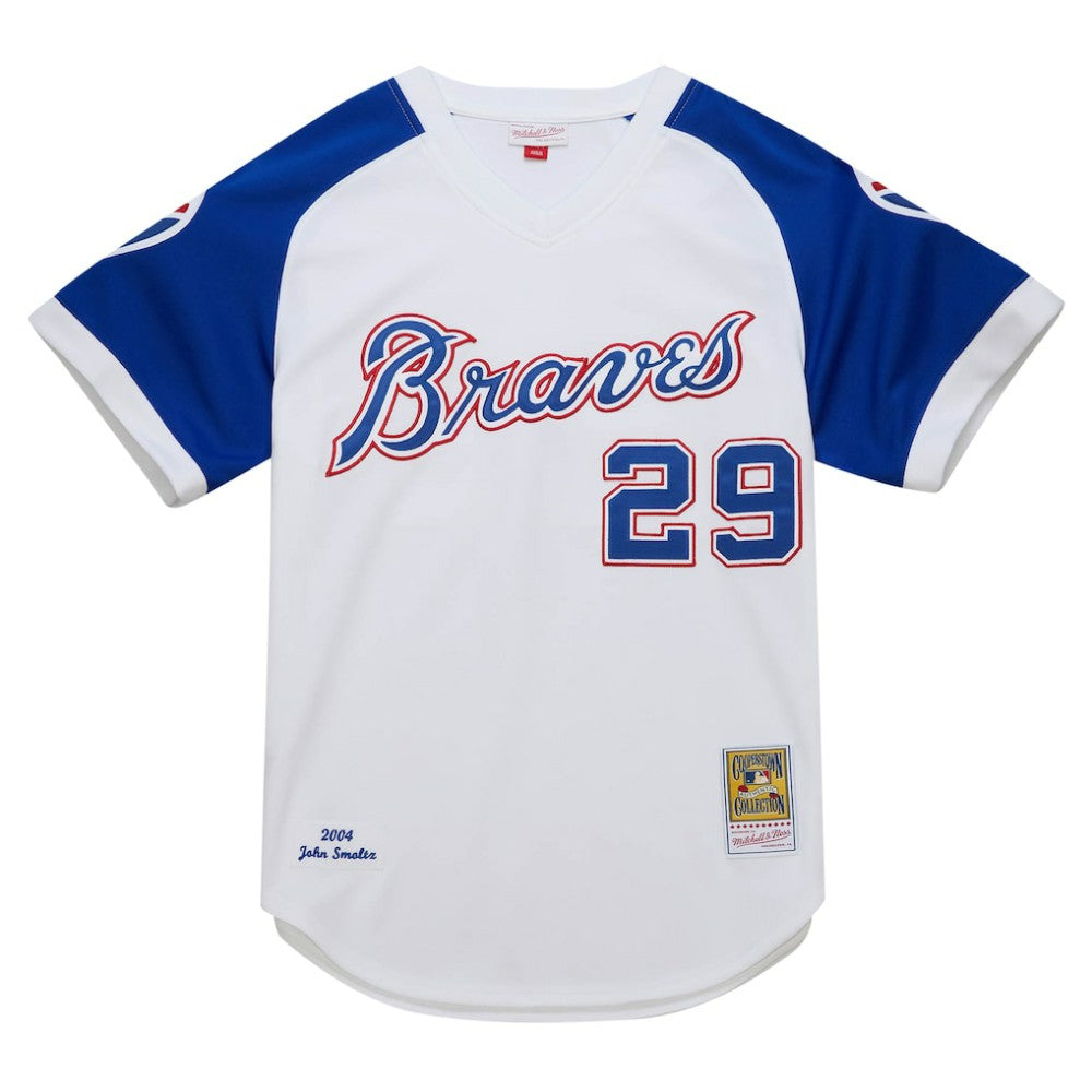 John Smoltz Atlanta Braves 2004 Cooperstown Collection Authentic Throwback Jersey White | Mitchell & Ness