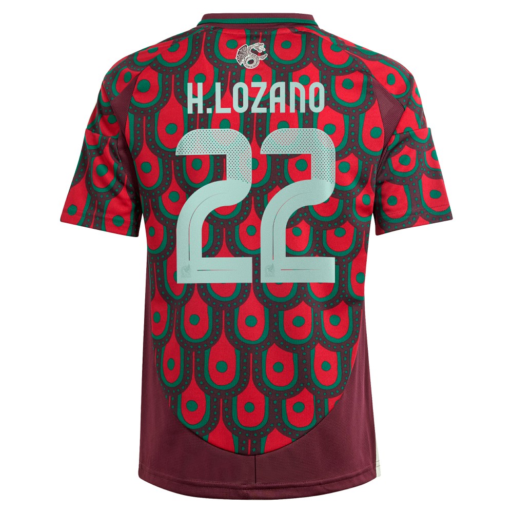 Hirving Lozano Mexico National Team Youth 2024 Home Replica Player Jersey Green - Adidas