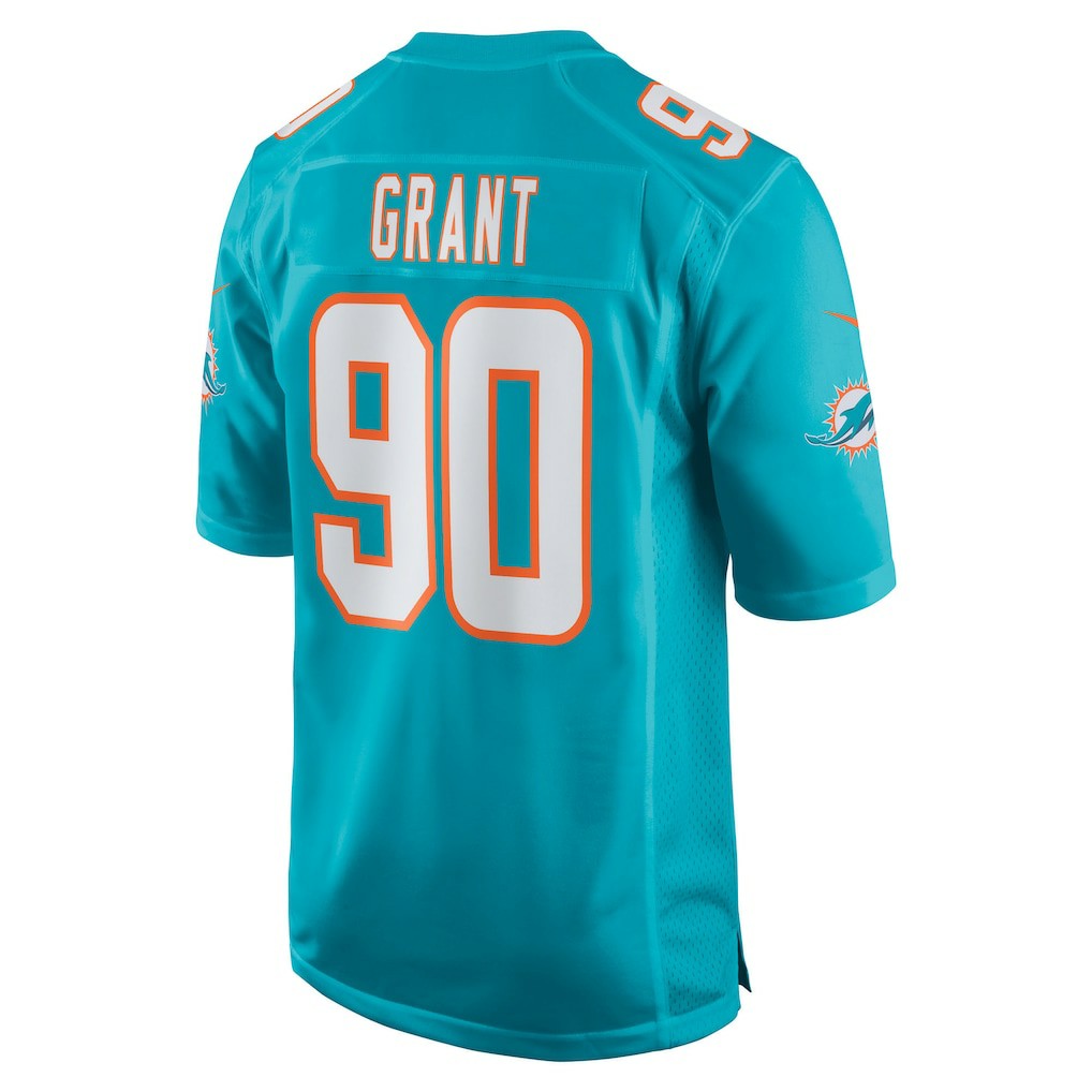 Kenneth Grant Miami Dolphins 2025 NFL Draft First Round Pick Game Jersey - Aqua