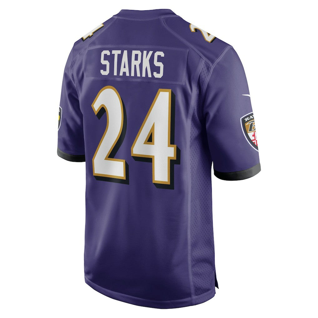 Malaki Starks Baltimore Ravens 2025 NFL Draft First Round Pick Game Jersey - Purple