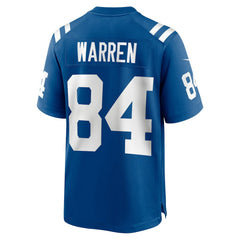 Tyler Warren Indianapolis Colts 2025 NFL Draft First Round Pick Game Jersey - Royal