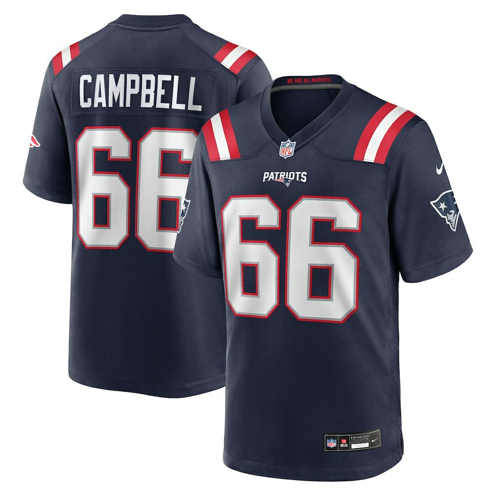 Will Campbell New England Patriots 2025 NFL Draft First Round Pick Game Jersey - Navy
