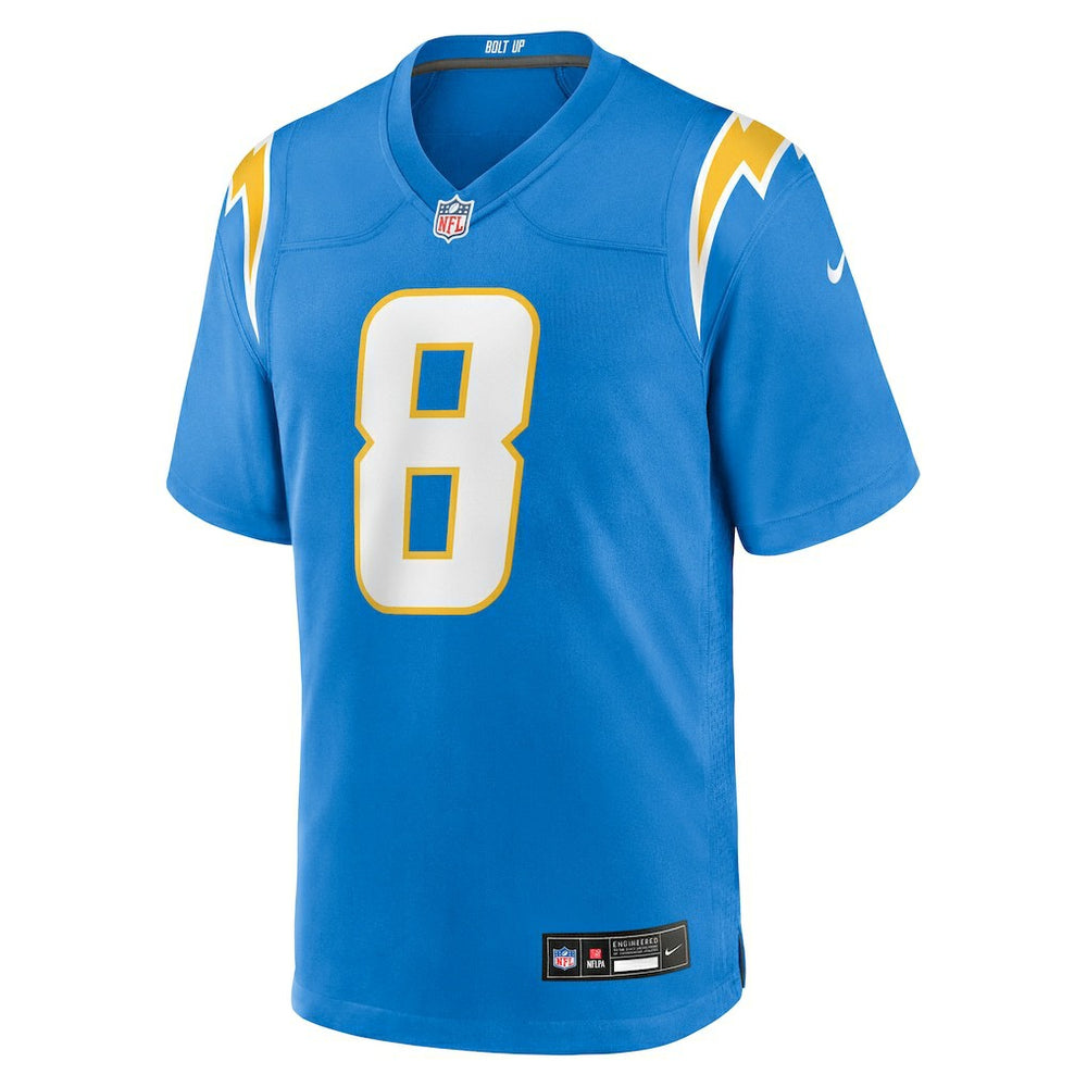 Omarion Hampton Los Angeles Chargers 2025 NFL Draft First Round Pick Game Jersey - Powder Blue