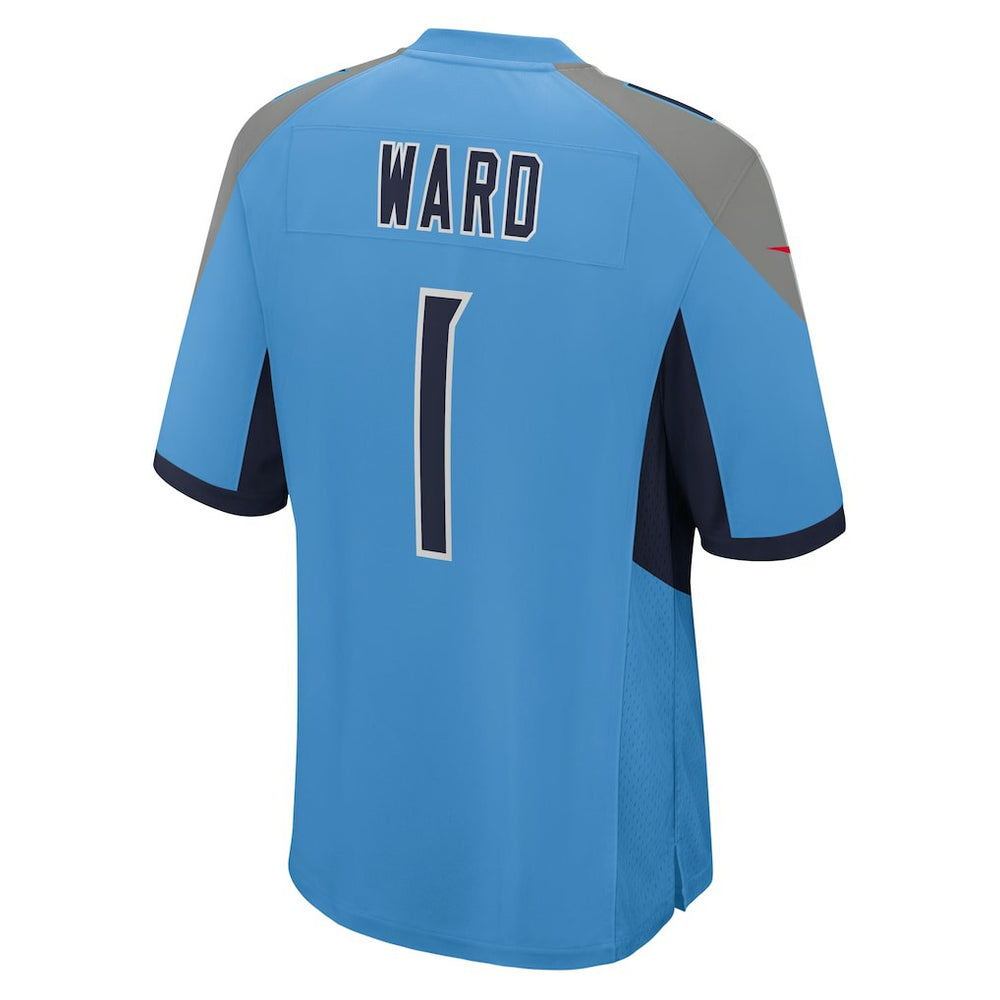 Cameron Ward Tennessee Titans 2025 NFL Draft First Round Pick Game Jersey - Light Blue
