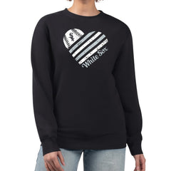 Chicago White Sox G-III 4Her by Carl Banks Women's Heart Logo Fleece Pullover Sweatshirt Black