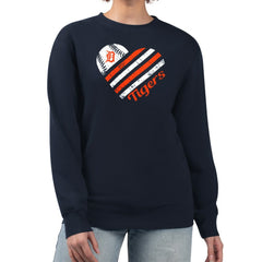 Detroit Tigers G-III 4Her by Carl Banks Women's Heart Logo Fleece Pullover Sweatshirt Navy