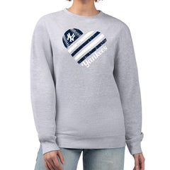 New York Yankees G-III 4Her by Carl Banks Women's Heart Logo Fleece Pullover Sweatshirt Heather Gray