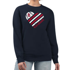St. Louis Cardinals G-III 4Her by Carl Banks Women's Heart Logo Fleece Pullover Sweatshirt Navy