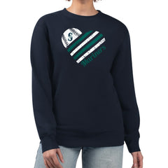 Seattle Mariners G-III 4Her by Carl Banks Women's Heart Logo Fleece Pullover Sweatshirt Navy