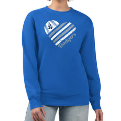 Los Angeles Dodgers G-III 4Her by Carl Banks Women's Heart Logo Fleece Pullover Sweatshirt Royal