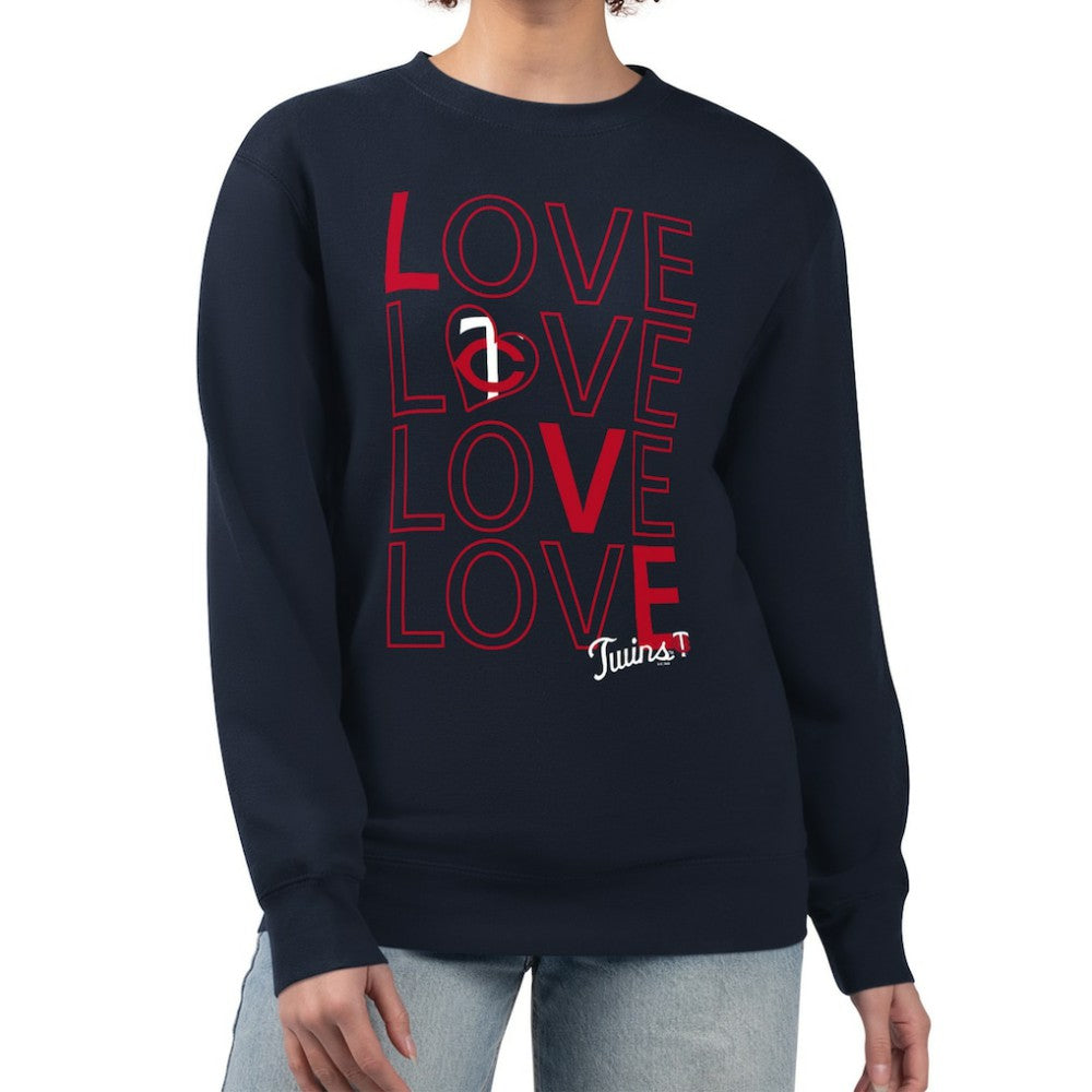 Minnesota Twins G-III 4Her by Carl Banks Women's Love Team Logo Fleece Pullover Sweatshirt Navy