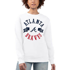 Atlanta Braves G-III 4Her by Carl Banks Women's Team Logo Fleece Pullover Sweatshirt White