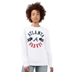 Atlanta Braves G-III 4Her by Carl Banks Women's Team Logo Fleece Pullover Sweatshirt White