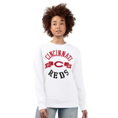 Cincinnati Reds G-III 4Her by Carl Banks Women's Team Logo Fleece Pullover Sweatshirt White