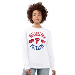 Philadelphia Phillies G-III 4Her by Carl Banks Women's Team Logo Fleece Pullover Sweatshirt White