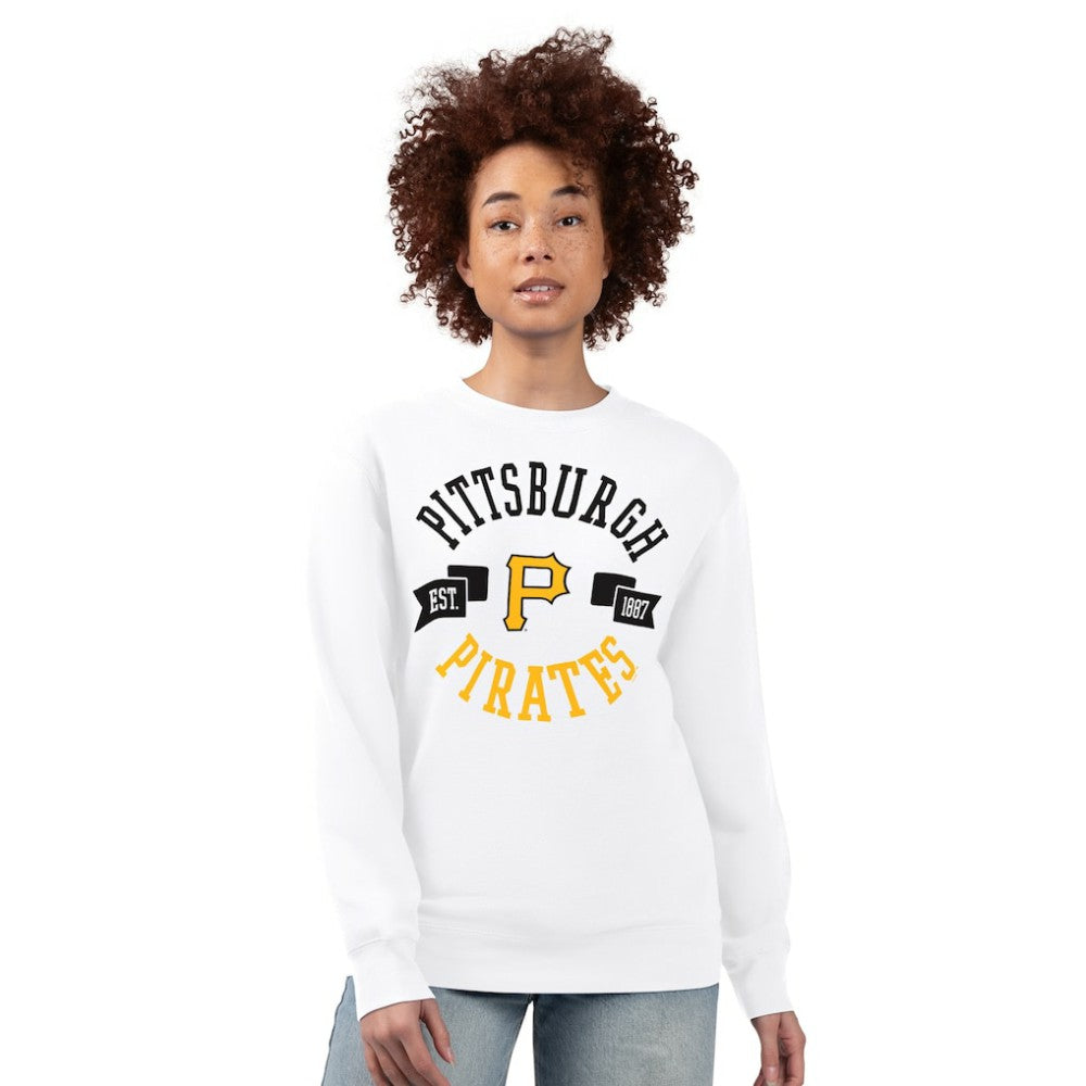 Pittsburgh Pirates G-III 4Her by Carl Banks Women's Team Logo Fleece Pullover Sweatshirt White