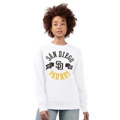 San Diego Padres G-III 4Her by Carl Banks Women's Team Logo Fleece Pullover Sweatshirt White