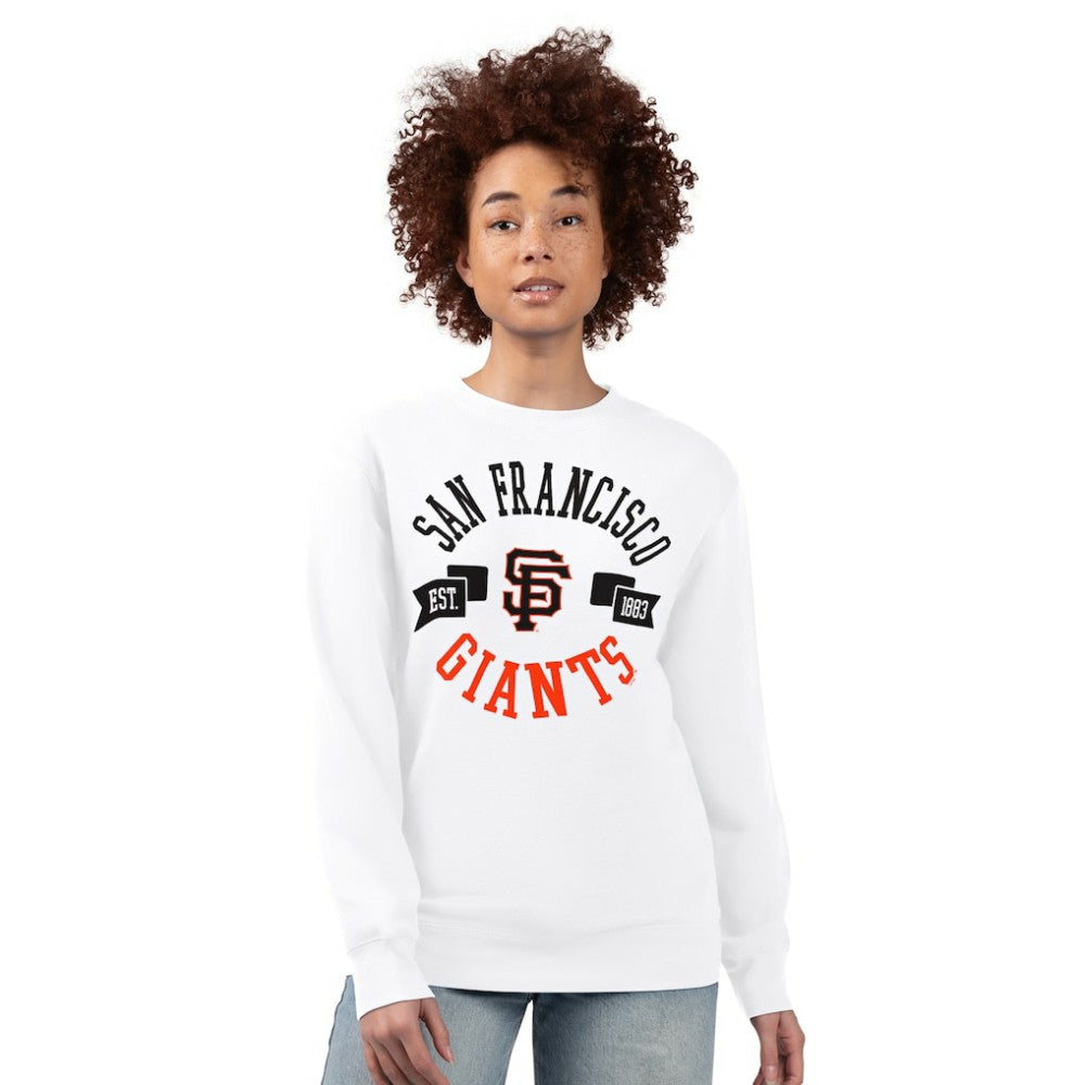 San Francisco Giants G-III 4Her by Carl Banks Women's Team Logo Fleece Pullover Sweatshirt White
