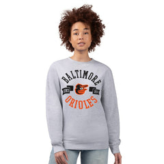 Baltimore Orioles G-III 4Her by Carl Banks Women's Team Logo Fleece Pullover Sweatshirt Heather Gray