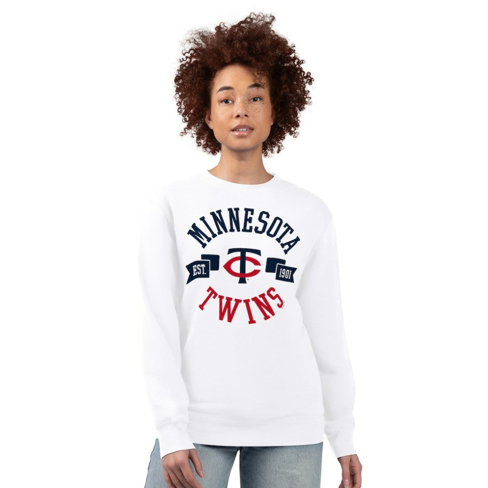 Minnesota Twins G-III 4Her by Carl Banks Women's Team Logo Fleece Pullover Sweatshirt White