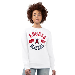 Los Angeles Angels G-III 4Her by Carl Banks Women's Team Logo Fleece Pullover Sweatshirt White