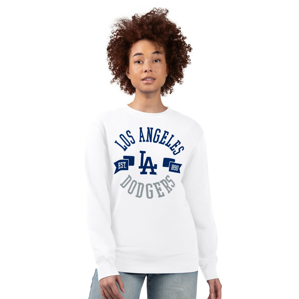 Los Angeles Dodgers G-III 4Her by Carl Banks Women's Team Logo Fleece Pullover Sweatshirt White