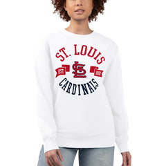 St. Louis Cardinals G-III 4Her by Carl Banks Women's Team Logo Fleece Pullover Sweatshirt White