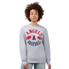 Los Angeles Angels G-III 4Her by Carl Banks Women's Team Logo Fleece Pullover Sweatshirt Heather Gray