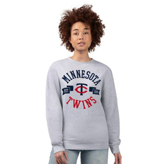 Minnesota Twins G-III 4Her by Carl Banks Women's Team Logo Fleece Pullover Sweatshirt Heather Gray