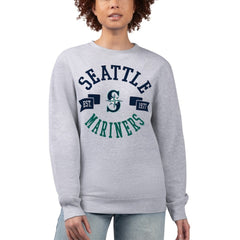 Seattle Mariners G-III 4Her by Carl Banks Women's Team Logo Fleece Pullover Sweatshirt Heather Gray