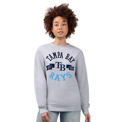 Tampa Bay Rays G-III 4Her by Carl Banks Women's Team Logo Fleece Pullover Sweatshirt Heather Gray
