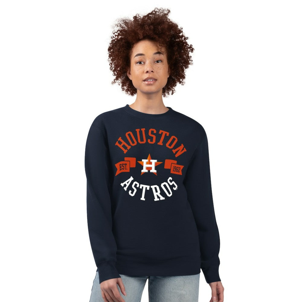 Houston Astros G-III 4Her by Carl Banks Women's Team Logo Fleece Pullover Sweatshirt Navy