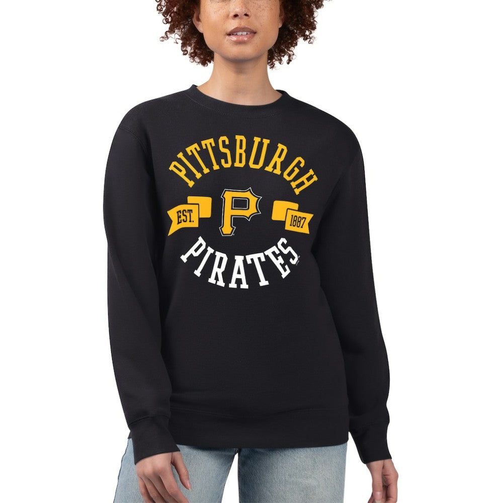 Pittsburgh Pirates G-III 4Her by Carl Banks Women's Team Logo Fleece Pullover Sweatshirt Black