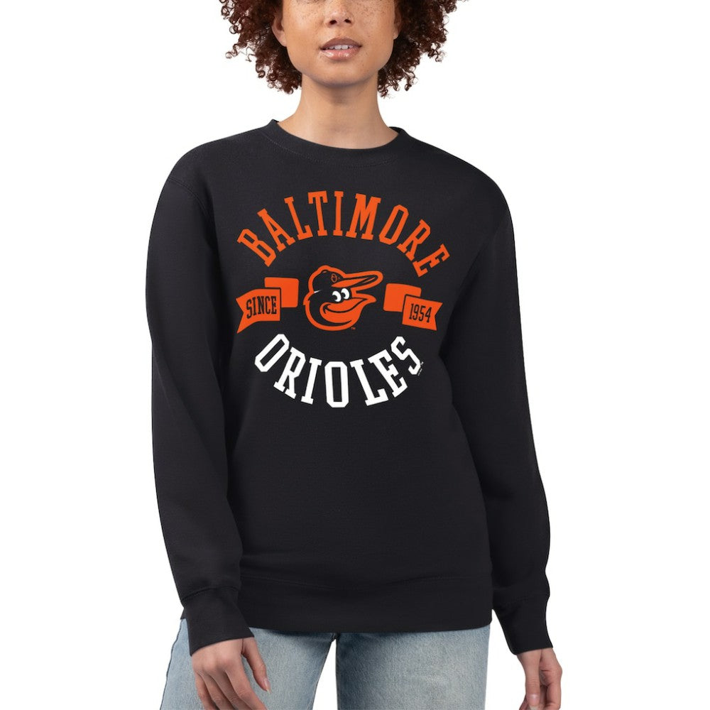 Baltimore Orioles G-III 4Her by Carl Banks Women's Team Logo Fleece Pullover Sweatshirt Black