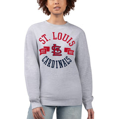St. Louis Cardinals G-III 4Her by Carl Banks Women's Team Logo Fleece Pullover Sweatshirt Heather Gray