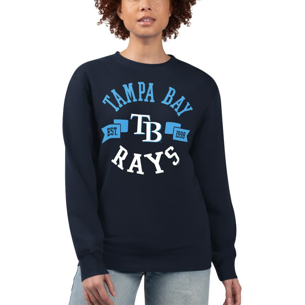 Tampa Bay Rays G-III 4Her by Carl Banks Women's Team Logo Fleece Pullover Sweatshirt Navy