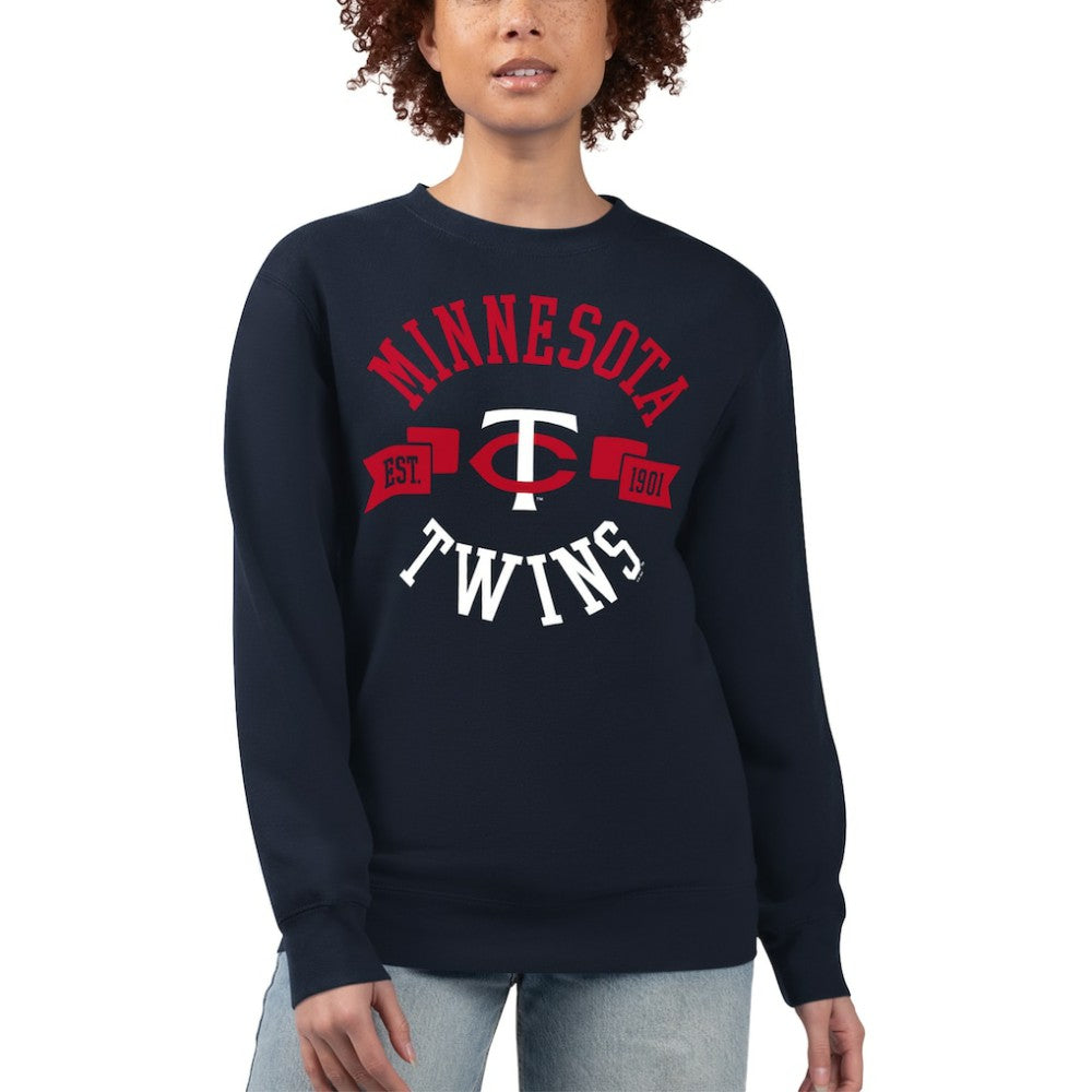 Minnesota Twins G-III 4Her by Carl Banks Women's Team Logo Fleece Pullover Sweatshirt Navy
