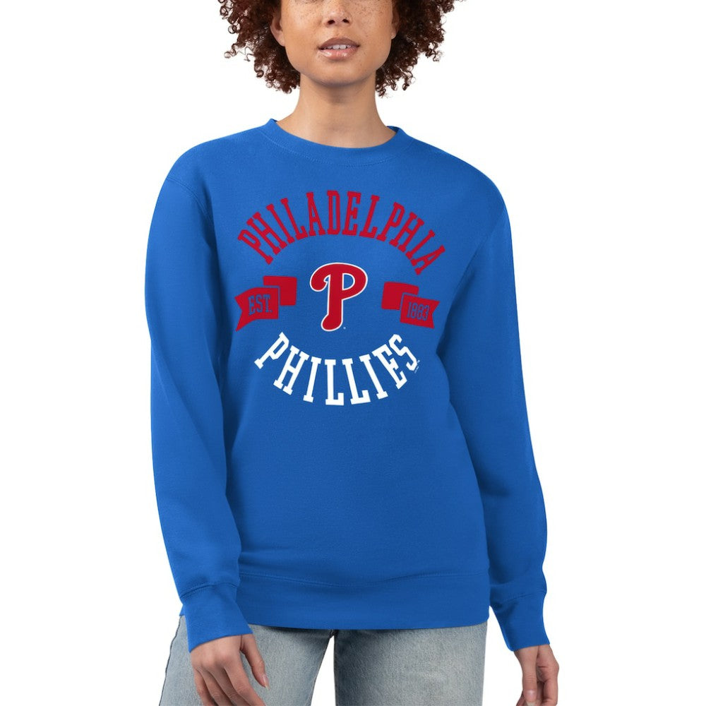 Philadelphia Phillies G-III 4Her by Carl Banks Women's Team Logo Fleece Pullover Sweatshirt Royal