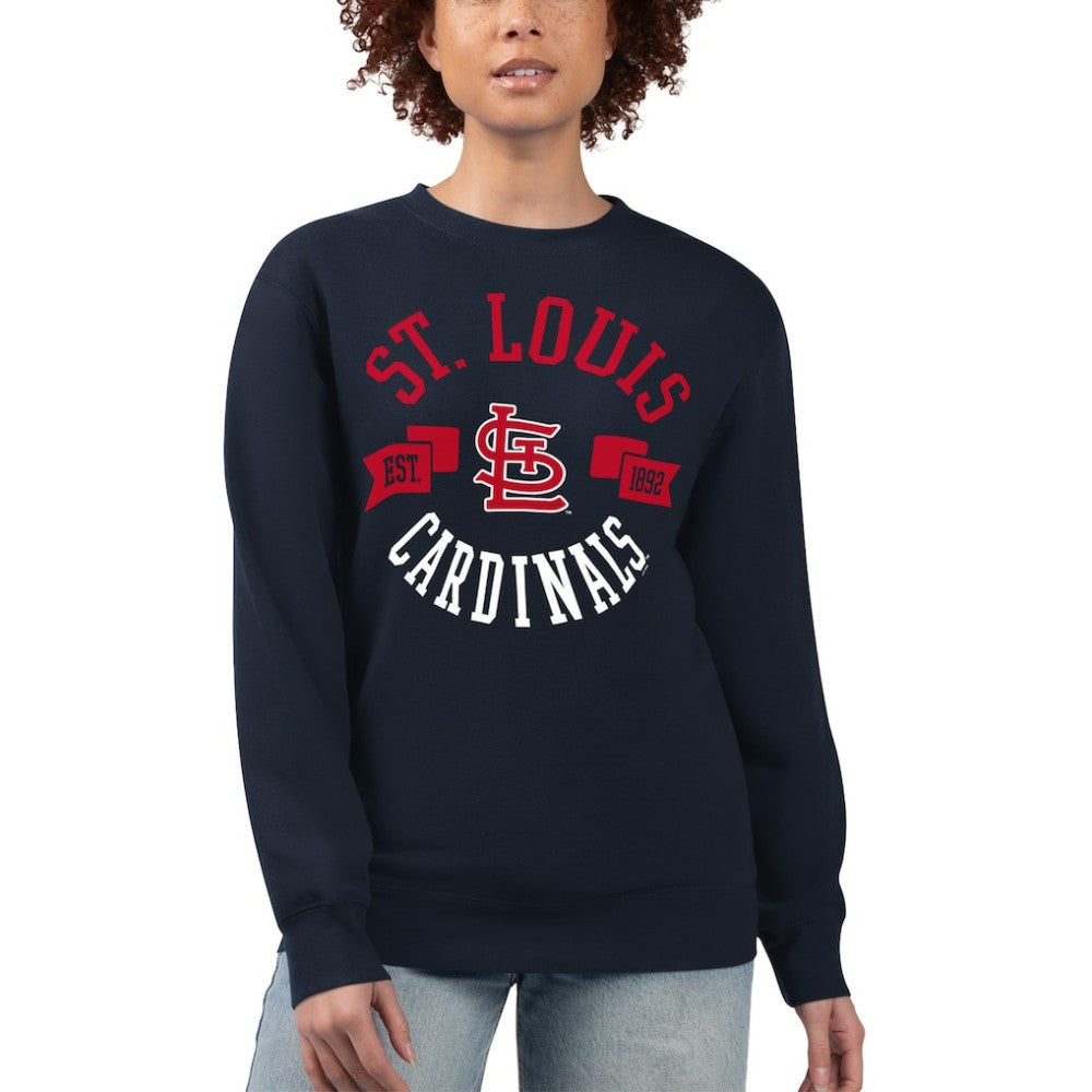 St. Louis Cardinals G-III 4Her by Carl Banks Women's Team Logo Fleece Pullover Sweatshirt Navy
