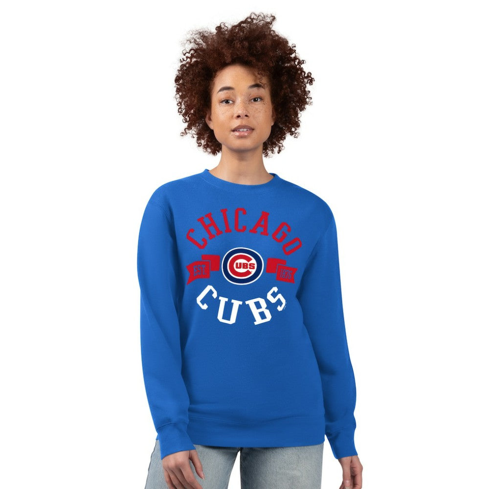 Chicago Cubs G-III 4Her by Carl Banks Women's Team Logo Fleece Pullover Sweatshirt Royal