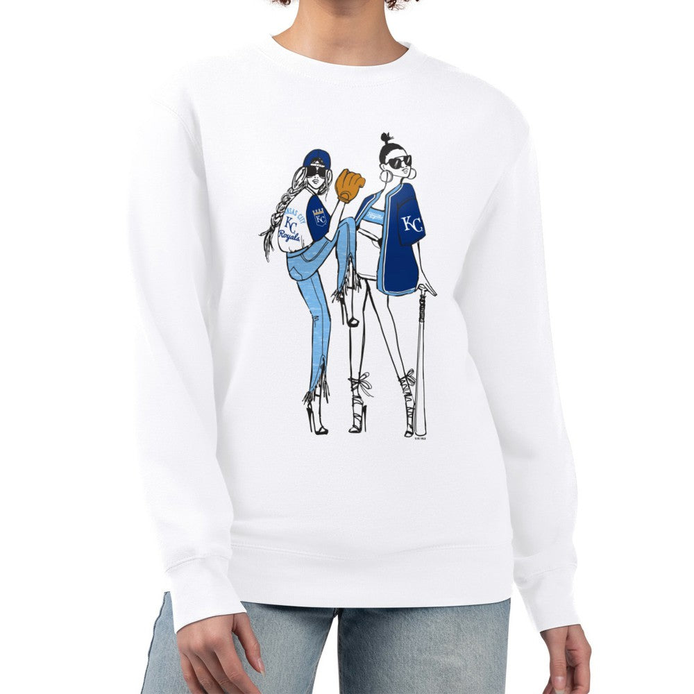 Kansas City Royals G-III 4Her by Carl Banks Women's Baseball Girls Fleece Pullover Sweatshirt White