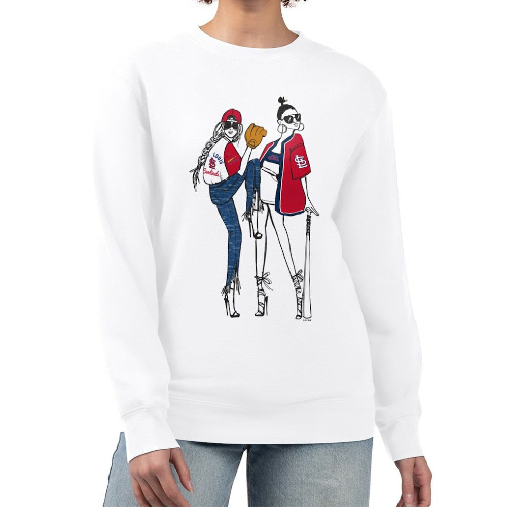 St. Louis Cardinals G-III 4Her by Carl Banks Women's Baseball Girls Fleece Pullover Sweatshirt White