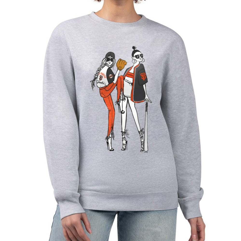 San Francisco Giants G-III 4Her by Carl Banks Women's Baseball Girls Fleece Pullover Sweatshirt Heather Gray