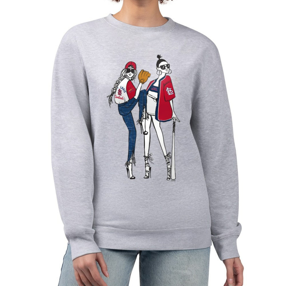 St. Louis Cardinals G-III 4Her by Carl Banks Women's Baseball Girls Fleece Pullover Sweatshirt Heather Gray