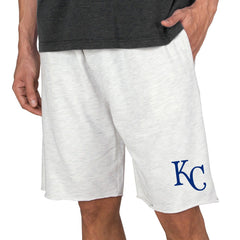 Kansas City Royals Concepts Sport Mainstream Terry Tri-Blend Shorts Oatmeal